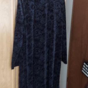 Knee long floral Velvet dress